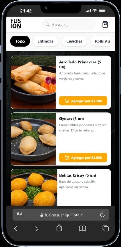 Fusion Sushi Quillota - Web App de Pedidos